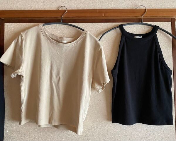GU トップス 2点セット L XL カットソー Tシャツ タンクトップ ショート丈
