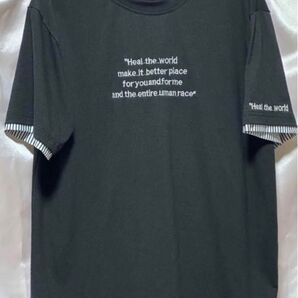 【近日削除】韓国 ストライプ 黒 半袖 Tシャツ カットソー