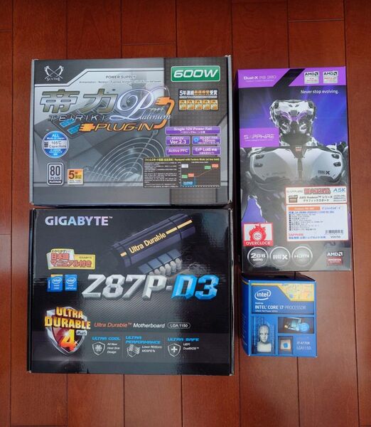 パソコンパーツ一式 intel core i7 4770k Radeon R9 380 80PLUS プラチナ ATX 16GB