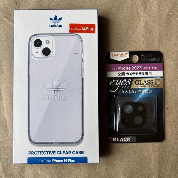 adidas iPhone14 Plus用ケース&カメラフィルム 2点セット