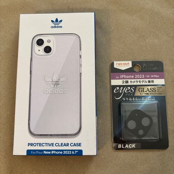 adidas iPhone14 Plus用ケース&カメラフィルム 2点セット