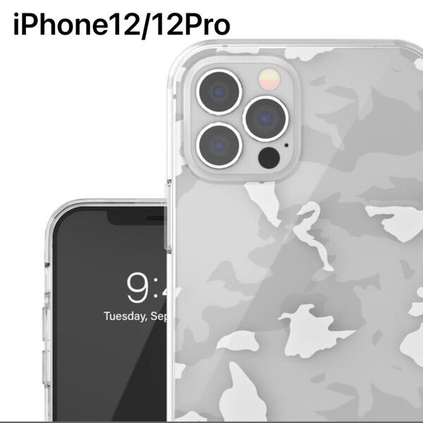 【新品未使用】iPhone 12 / 12 Pro用 スマホケース 迷彩柄 クリアケース