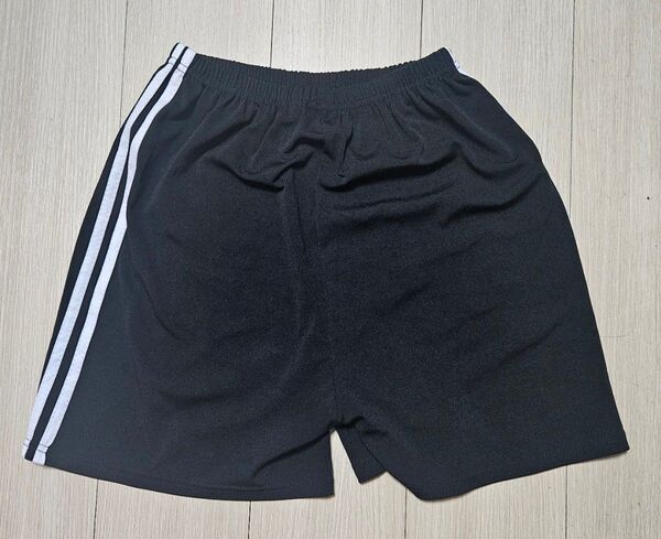 ブラック/黒 140cm キッズ 短パン ジャージ ハーフパンツ ショートパンツ