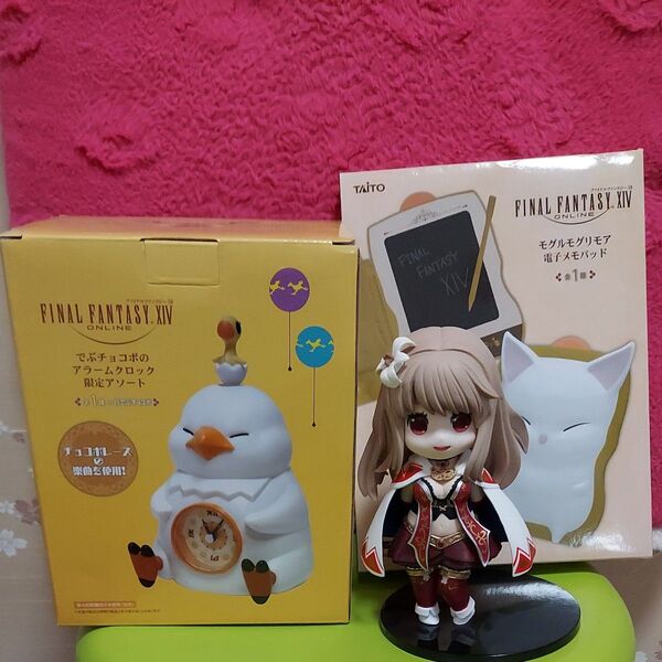 ファイナルファンタジー でぶチョコボのアラームクロック、モグルモグリモア電子メモパッド、フィギュア