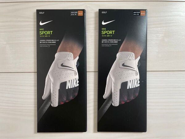 2枚セット NIKE メンズゴルフグローブ ナイキ 左手 24cm ML ホワイト×ブラック×レッド白黒赤 GG0526-108