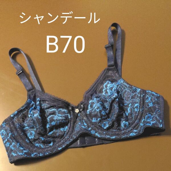 シャンデール 補正下着 ブラ B70 ブラジャー ネイビー サファイアブルー フルカップ 未使用