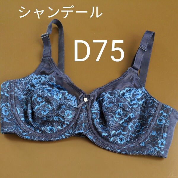 シャンデール ブラジャー 補正下着 D75 サファイアブルー ネイビー フルカップ 紺色 ブラ 未使用