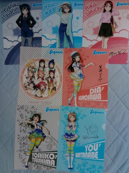 ラブライブ!サンシャイン!! Aqours クリアファイル 7枚 + 下敷き 3枚セット