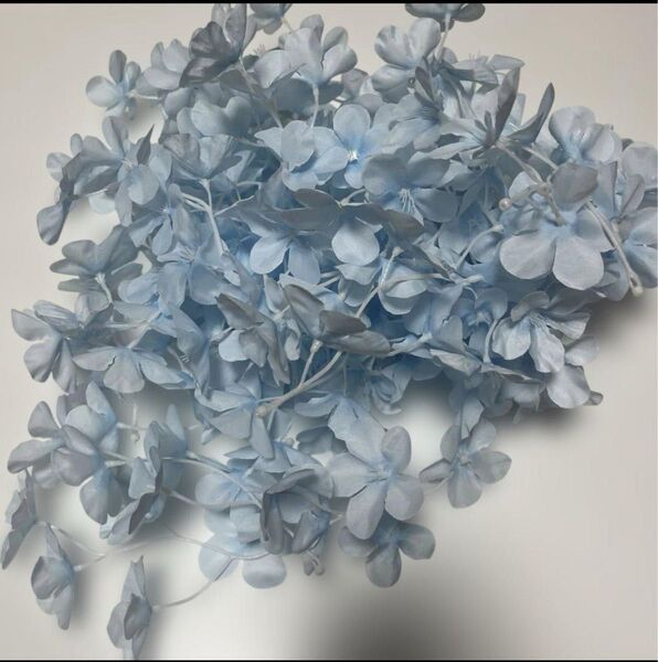 小さなお花の造花 ブルー まとめ売り 約40個 ハンドメイド パーツ