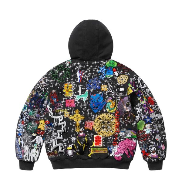 Supreme AOI Embroidered Hooded Work Jacket "Black" Sサイズ