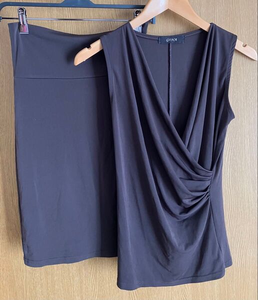 Gina ツーピース カシュクールワンピース S カーキ