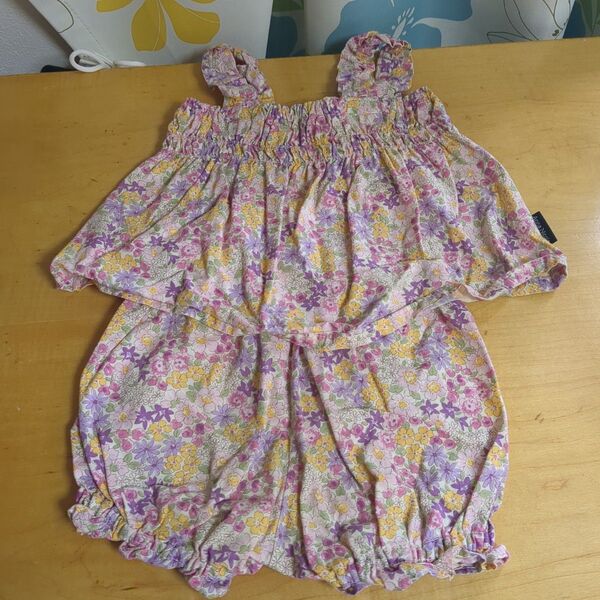 花柄 女の子 キッズ 子供服 ベビー アンナニコラ 60 セットアップ キャミソール パンツ