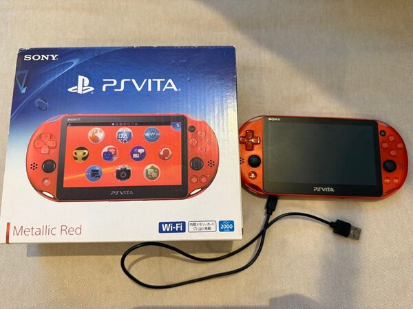 PlayStation Vita Wi-Fiモデル メタリック・レッド PCH-2000 ZA26+メモリーカード
