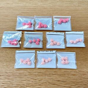 パーツクラブ 8ミリ 通し穴あり ローズ ビーズ 10袋 / ピンク / 定価¥1400+税