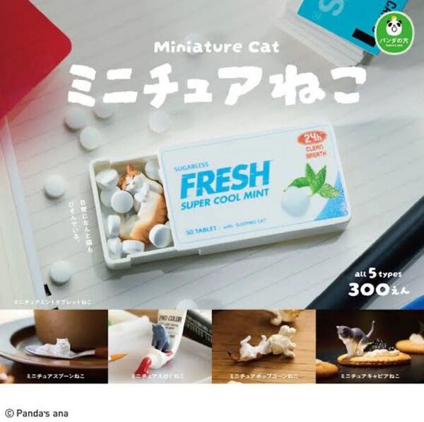 ミニチュアねこ パンダの穴 ミントタブレット キャビア ガチャ