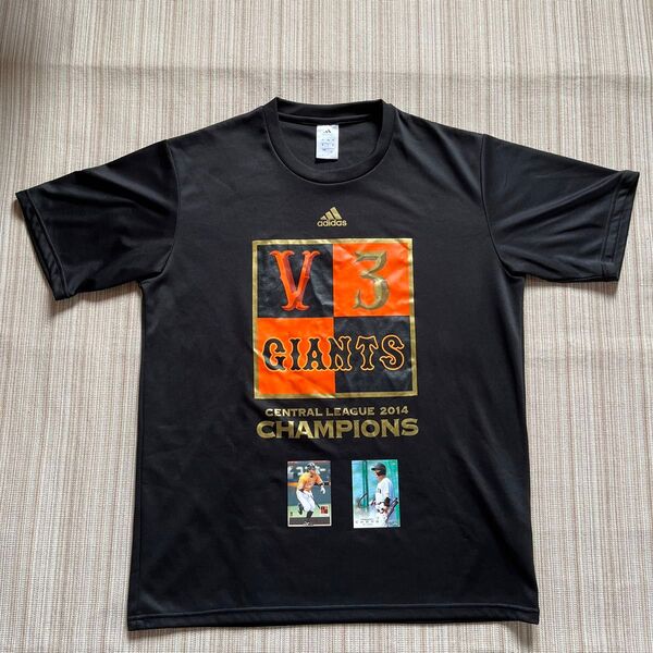 2014 adidas 読売ジャイアンツ セリーグ3連覇 記念Tシャツ XOsize、長野久義 75枚限定 箔サインカードなど同封