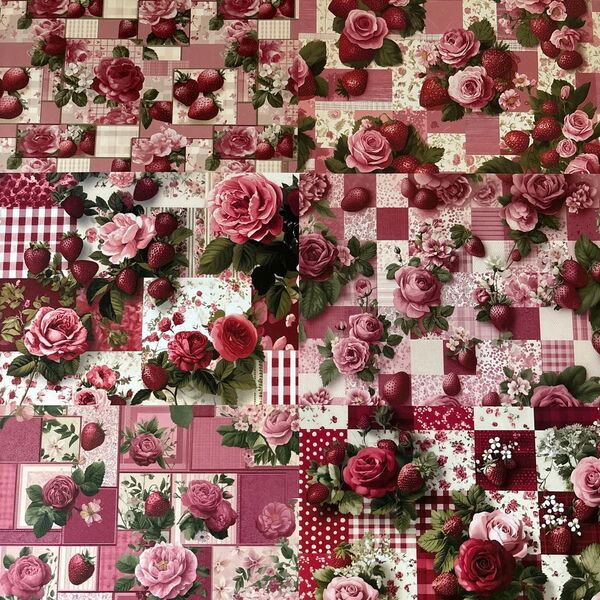 デザインペーパーAnちゃんオリジナル薔薇といちご