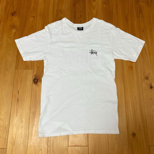stussy tシャツ メキシコ製 デカプリント ステューシー ユニセックス 女性でもOK Tシャツ ホワイト 半袖