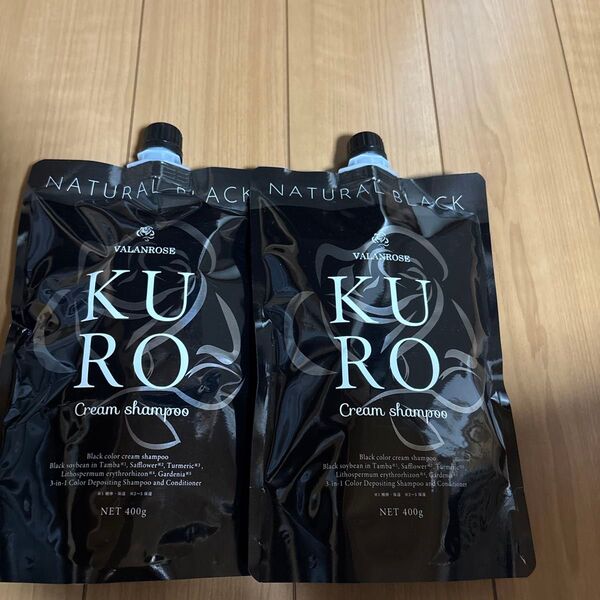 【1本7役】 バランローズ KUROクリームシャンプー (白髪用ヘアマニキュアトリートメントダメージケア頭皮ケア400g×2