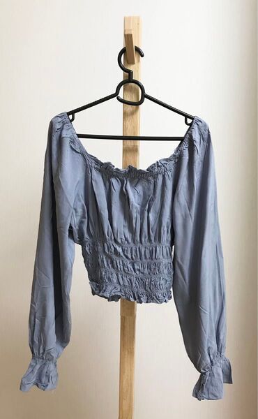 《即日発送》#GRLグレイル オフショルダー シャーリングブラウス