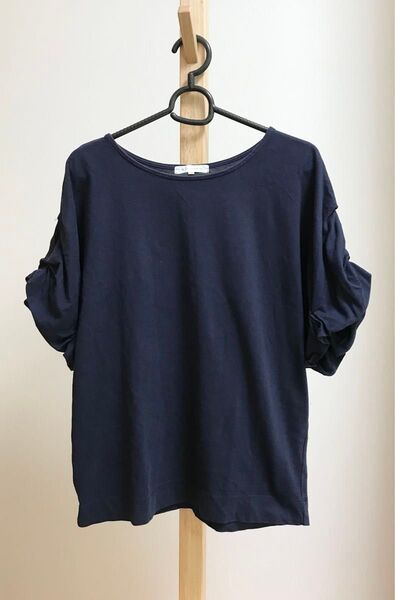 《即日発送》#THE SHOP TK ネイビー 五分袖 Tシャツ ルーズフィット