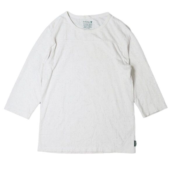 GOHEMP BASIC FOOTBALL TEE【S】ネップ ホワイト 7分袖 コットン ゴーヘンプ 麻 フットボール Tシャツ