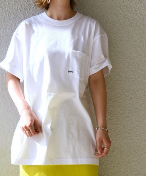 SHIPS マイクロSHIPSロゴ ポケットTシャツ XL シップス 男女共用