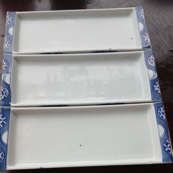 長皿 白 藍色 和食器 3枚セット