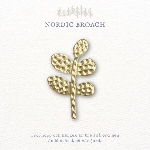 Nordic broach 北欧風 ブローチ 5枚の葉っぱ マットゴールド ミナペルホネンお好きな方に