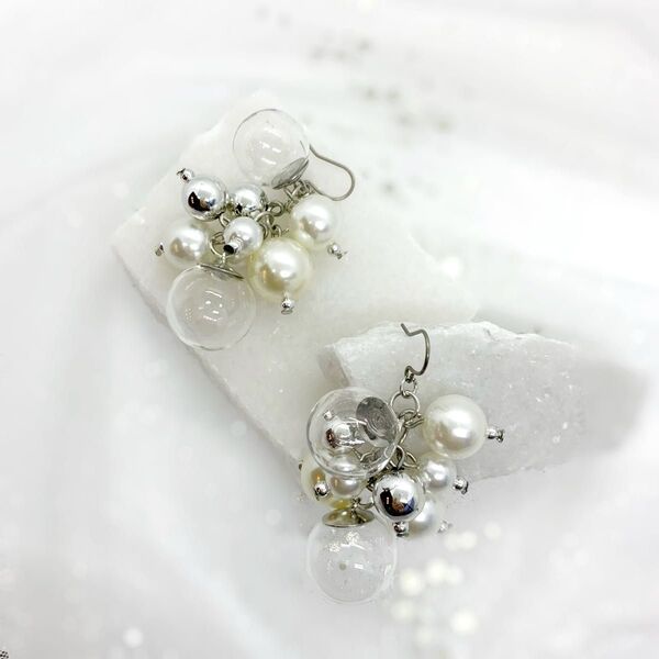 金具変更可能《no,K17》ハンドメイド 水滴 ピアス イヤリング シルバー