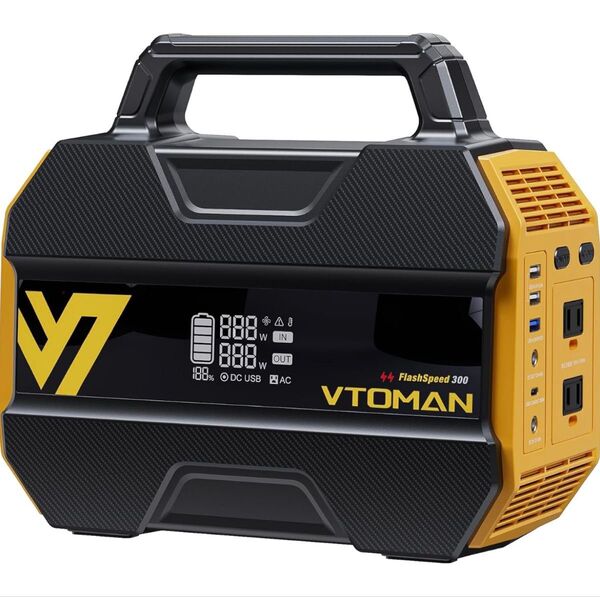 VTOMAN FlashSpeed 300 ポータブル電源 小型 230Wh 大容量 軽量 リン酸鉄 バッテリー 定格出力300W