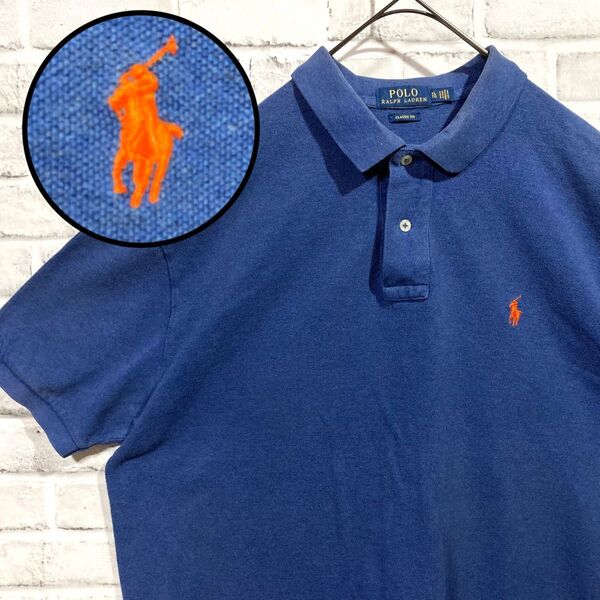 1583 Polo Ralph Lauren ラルフローレン ポロシャツ ネイビー 2XL相当 ポニー ワンポイント