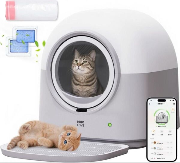 猫 自動トイレ 電動猫トイレ 自動清掃 AI搭載センサー(挟み込み防止)