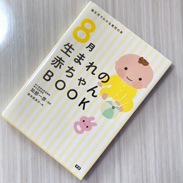 育児本 8月生まれの赤ちゃんBOOK 1ヶ月毎に写真を貼って成長アルバムにも! パパママの思いを記入するスペースあり! シール付き