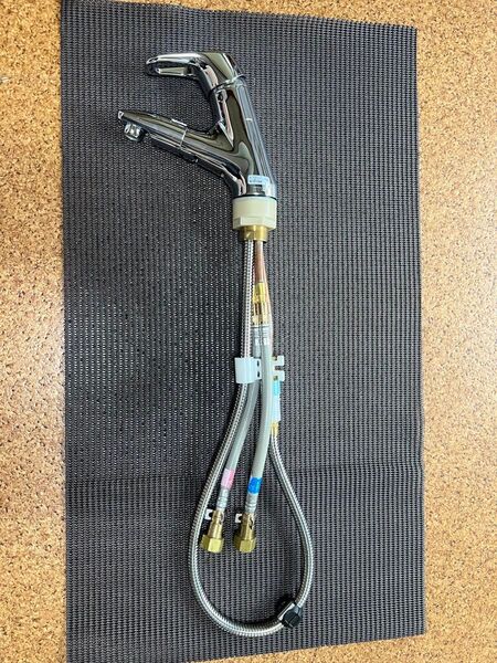 KVK KF580G 洗面用シングルレバー ブレードホース,クイックファスナー式