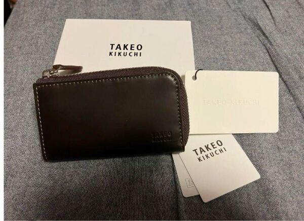 TAKEO KIKUCHI キーケース ブラウン レザー メンズ