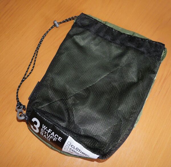 【中古】PAAGO WORKS パーゴワークス W-FACE STUFF BAG 3 モスグリーン 一つ パッキング 収納袋