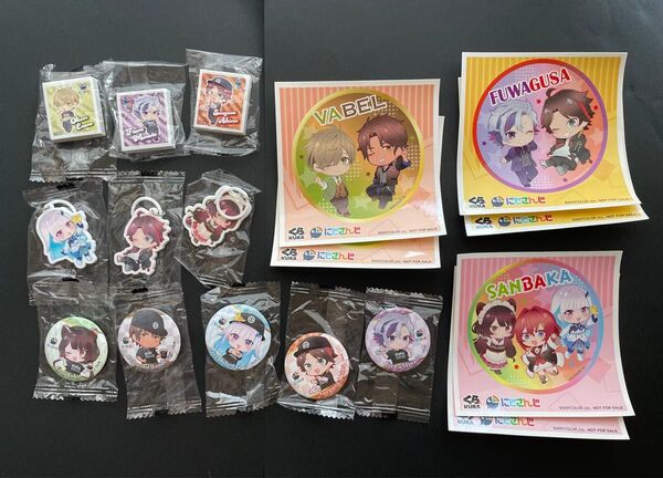 にじさんじ × くら寿司コラボ 第一弾 三枝 にじさんじ 缶バッジ ステッカー ラバーストラップ