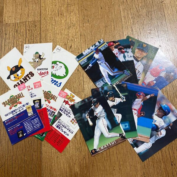 プロ野球チップスカード98.99などラッキーカード当たりカード他、約110枚セット