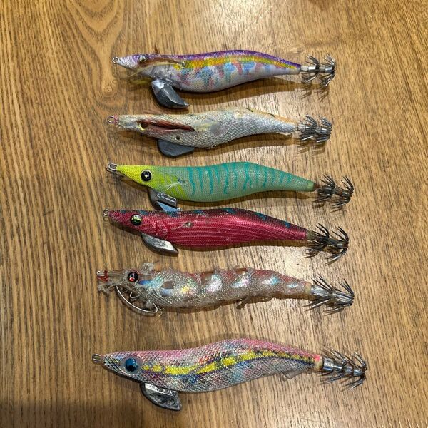エギ3.5号6個(ジャンク品)エメラルダスステイ、ブリーデン、ハヤブサ、エメラルダス、パタパタ、エギ王K