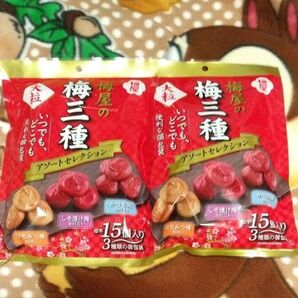 梅屋 梅三種アソートセレクション はちみつ梅・しそ漬け梅・かつお梅 大粒 個包装1袋165g×2袋