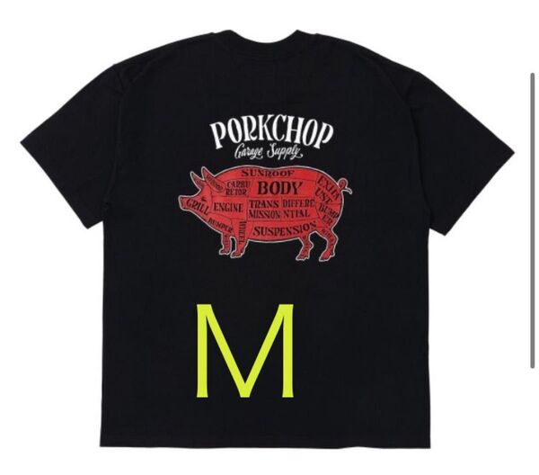 PORKCHOP PORK BACK TEE ポークチョップ tシャツ ブラックPORKCHOP GARAGE SUPPLY