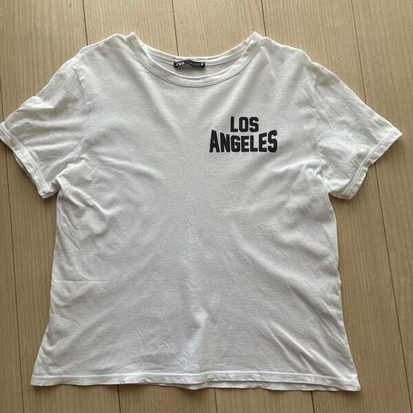 ZARA Los Angeles ロゴTシャツ ホワイト M