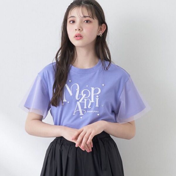 メゾピアノジュニア ロゴ&パールTシャツ 160