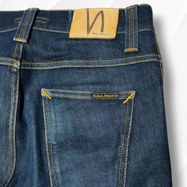 NUDIE JEANS ヌーディジーンズ デニム グリムティム 濃紺 ボタンフライ ORGANIC ジーンズ