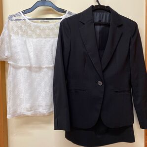 リクルートスーツ ブラウス付き3点セット ジャケット&スカートブラウス3点セット ビジネススーツ