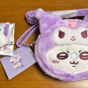 ちいかわ×サンリオコラボ ポシェット モモンガ クロミ ショルダー バッグ ヘアピン 2点セット 新品未使用 ぬいぐるみ