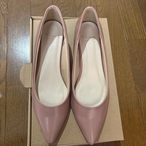 menue ピンク パンプス 23.5cm ポインテッドトゥ