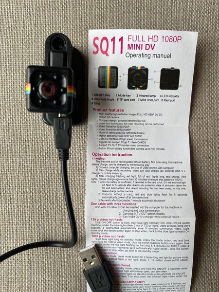 【M】SQ11 FULL HD 1080P MINI DV 防犯カメラ Micro隠しカメラ 証拠画像
