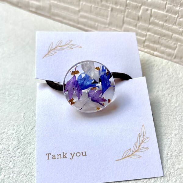 no.66 矢車草ヘアゴム ハンドメイド レジン